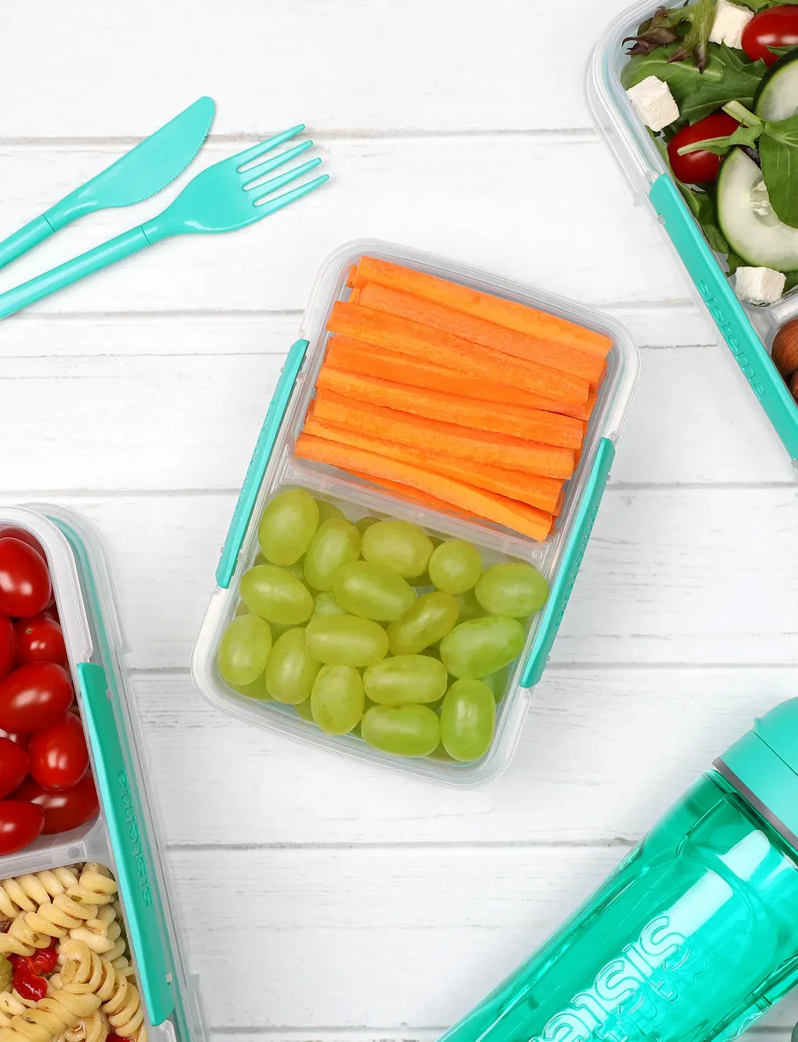 Sistema Small Split To Go Divided Food Container, 350ml - Available in Several Colors