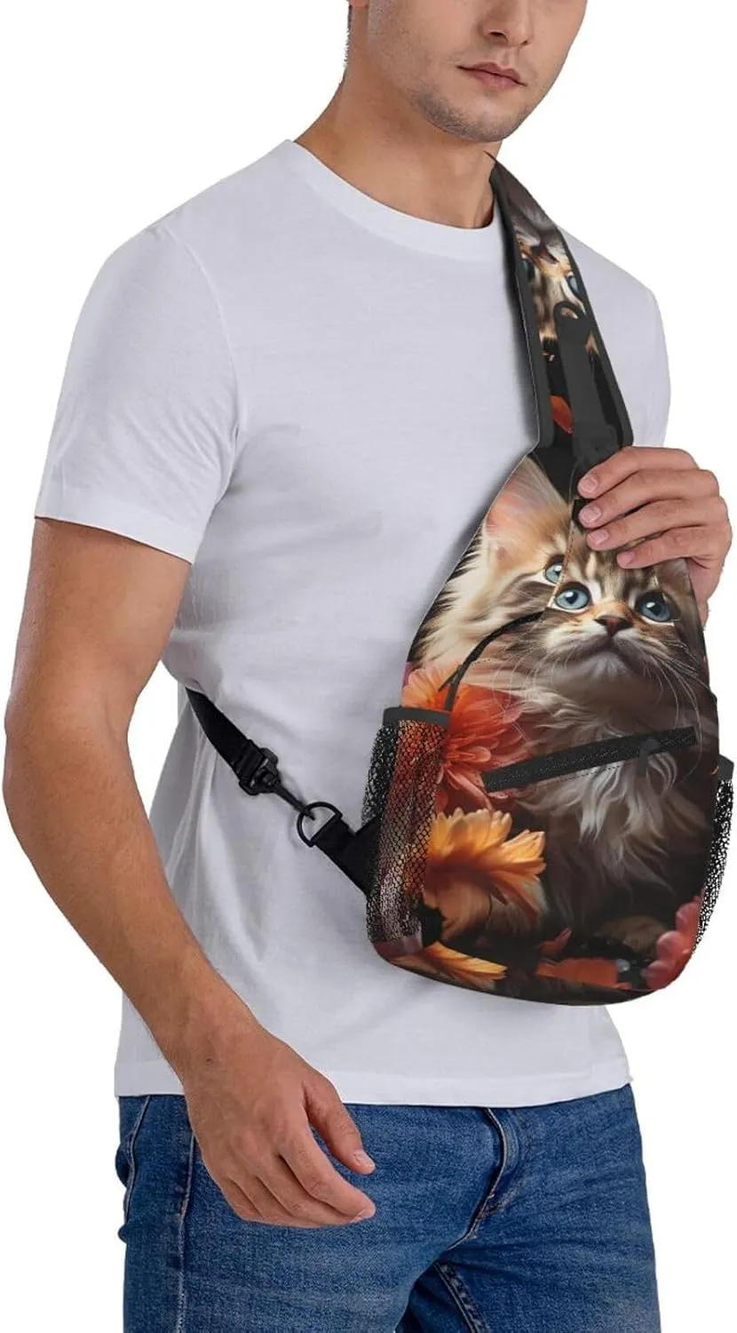 Sling Bag for Women Men Crossbody Bag Sling Backpack Lovely snail Cross Body Bag Adjustable Chest Bag