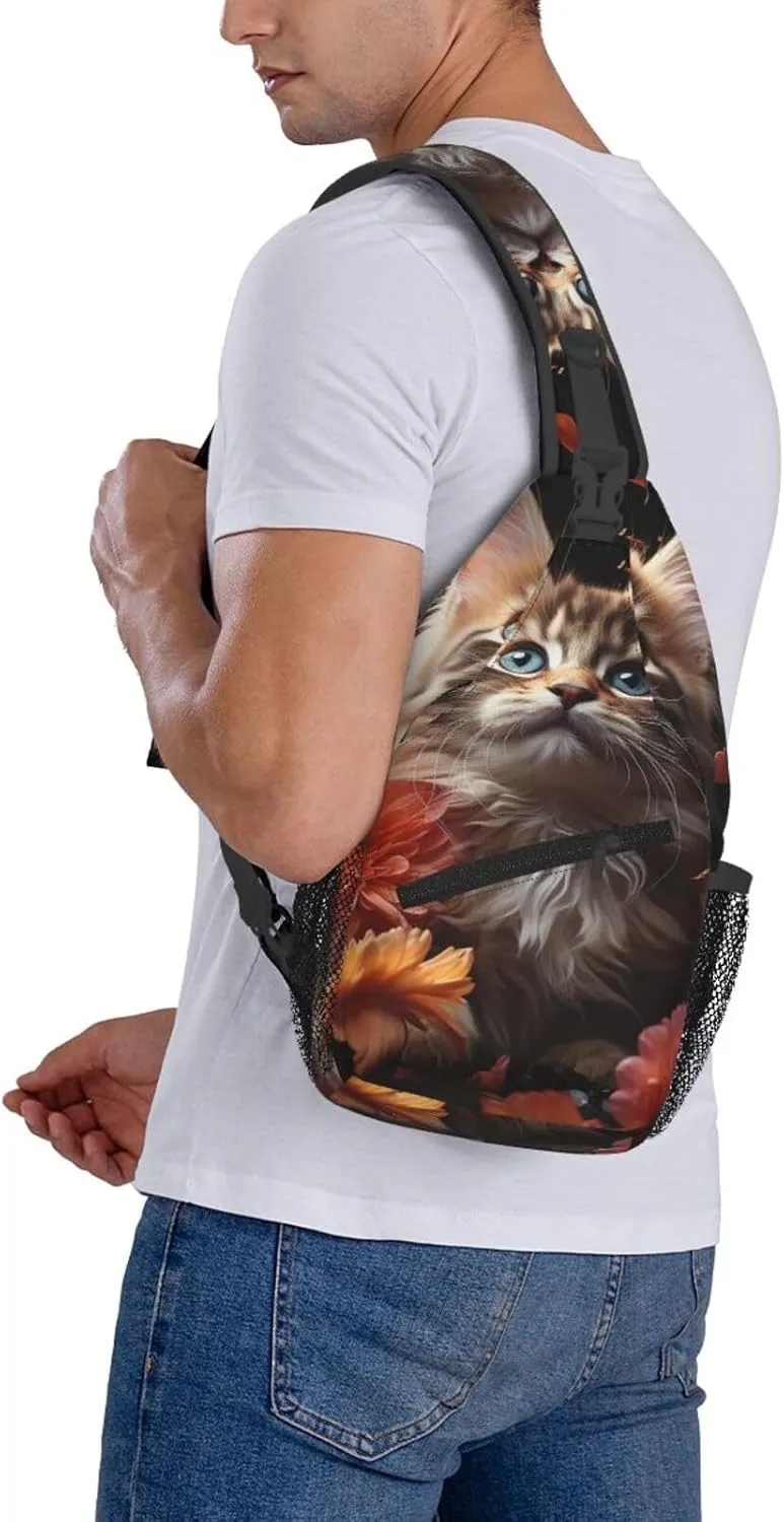 Sling Bag for Women Men Crossbody Bag Sling Backpack Lovely snail Cross Body Bag Adjustable Chest Bag