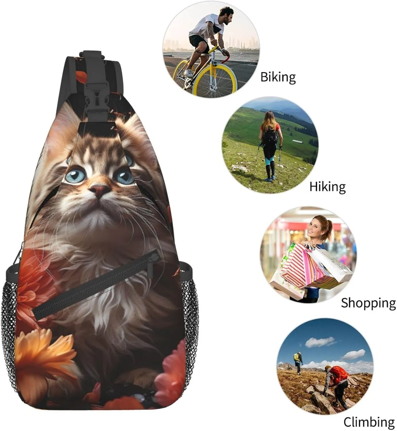 Sling Bag for Women Men Crossbody Bag Sling Backpack Lovely snail Cross Body Bag Adjustable Chest Bag
