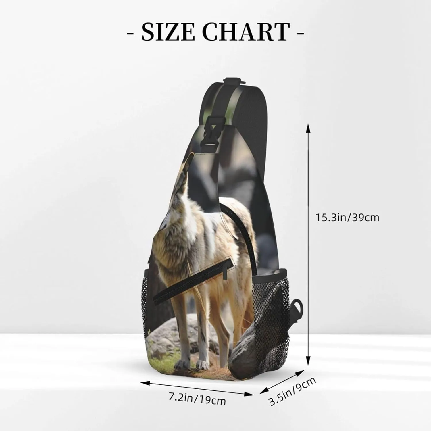 Sling Bag for Women Men Crossbody Bag Sling Backpack Wildlife Wolf Cross Body Bag Adjustable Chest Bag