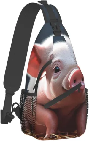 Sling Bag for Women Men Crossbody Bag Small Sling Backpack Foolish Cute animal Chest Bag Hiking Daypack
