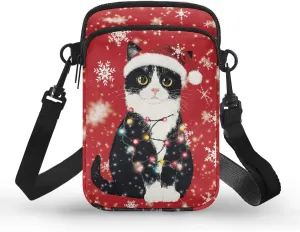 Small Cross Body Purse Trendy Phone Double Layer Shoulder Bags for Women Zip Messenger Bag