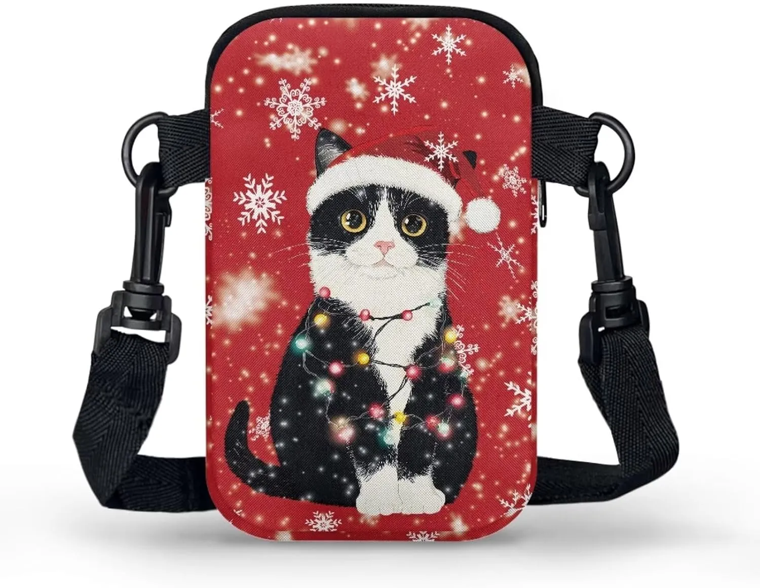 Small Cross Body Purse Trendy Phone Double Layer Shoulder Bags for Women Zip Messenger Bag
