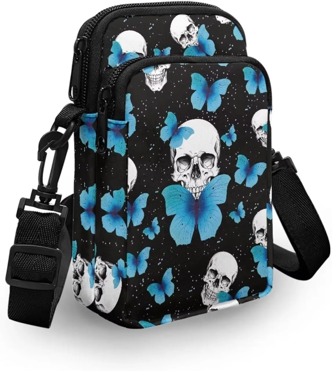 Small Cross Body Purse Trendy Phone Double Layer Shoulder Bags for Women Zip Messenger Bag