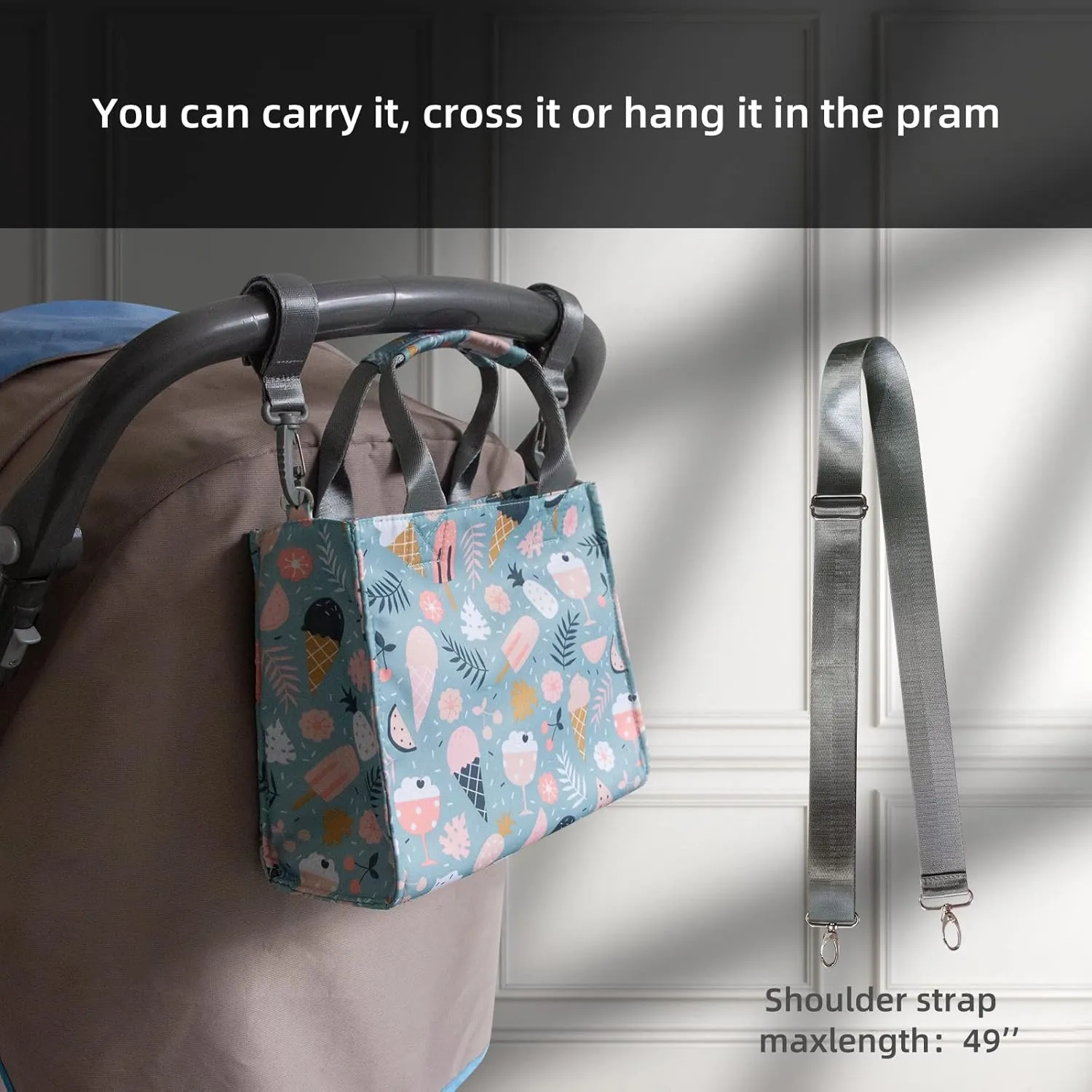 Small Diaper Bags Waterproof Travel Tote Mini Diaper Bag Multi-Function Baby Bags Crossbody Purse(Cartoon Dessert)