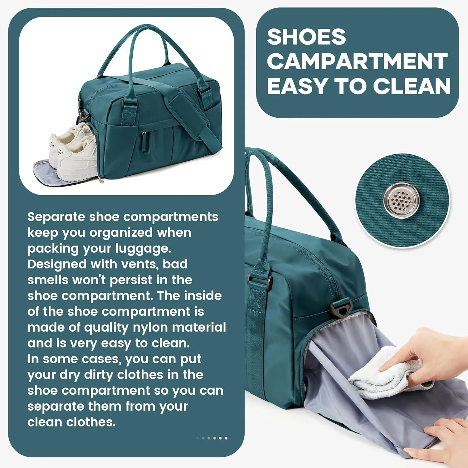 Small Gym Bag for Women, Travel Duffle Bag with Shoe Compartment, Carry on Weekender Bags Waterproof Overnight Bags Bolso de Viaje