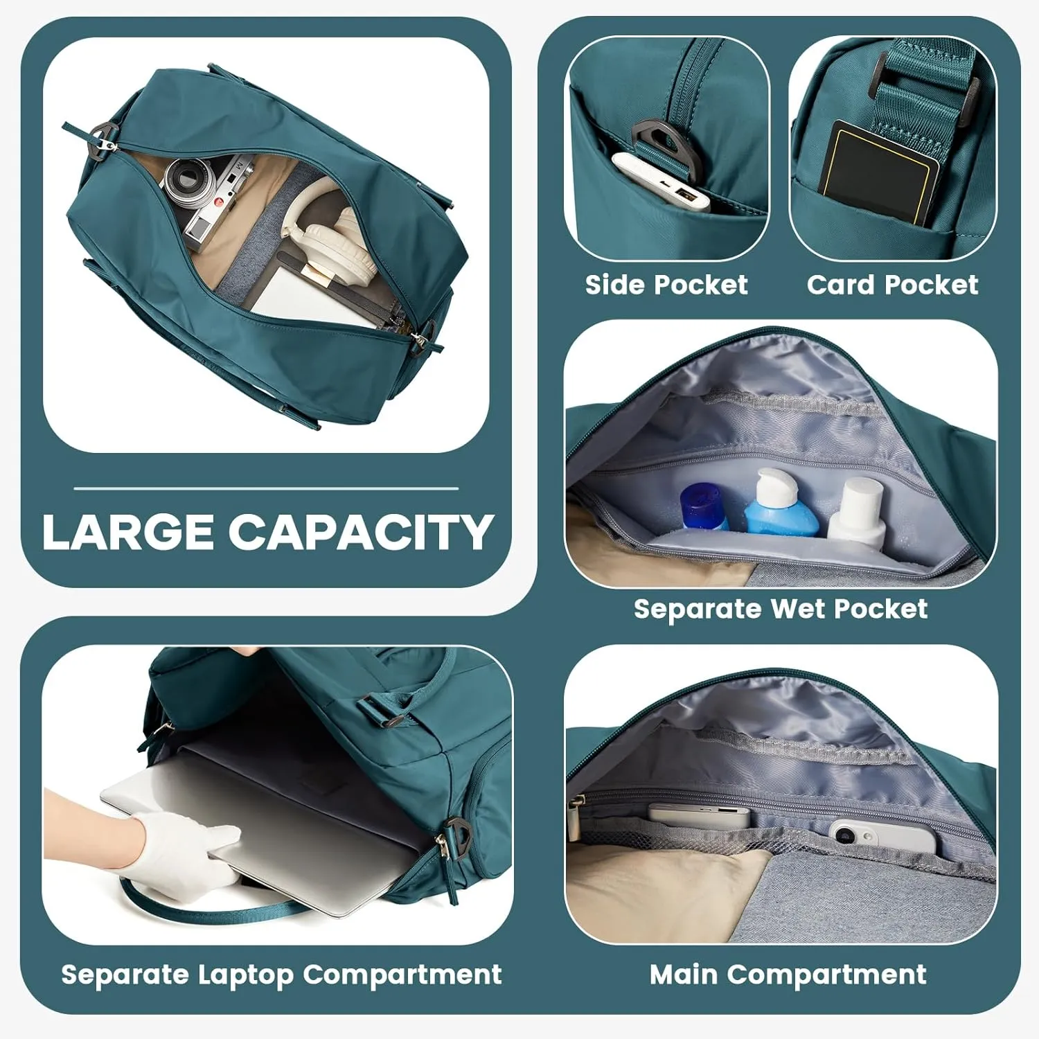 Small Gym Bag for Women, Travel Duffle Bag with Shoe Compartment, Carry on Weekender Bags Waterproof Overnight Bags Bolso de Viaje