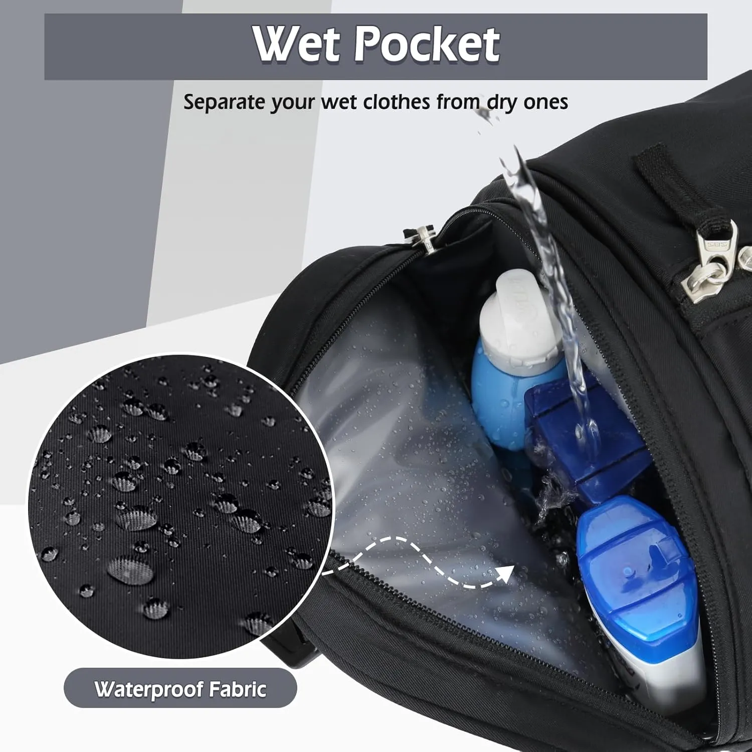 Small Gym Duffle for Women Men - Mini Waterproof Workout Sport Yoga Travel Overnight Weekender Dance Bag - Black