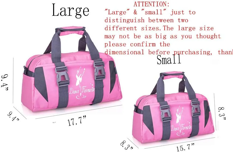 Small/Large Dance Duffle Bag For Girls Sport Gym Bags For Women Yoga Bag (rose and white, Large)
