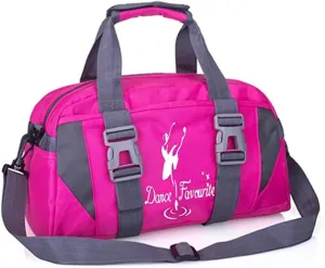 Small/Large Dance Duffle Bag For Girls Sport Gym Bags For Women Yoga Bag (rose and white, Large)