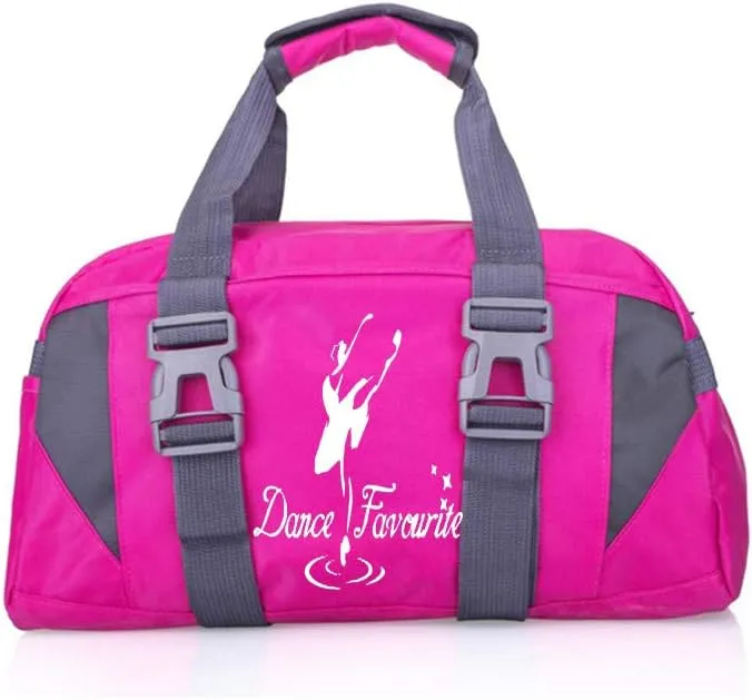 Small/Large Dance Duffle Bag For Girls Sport Gym Bags For Women Yoga Bag (rose and white, Large)