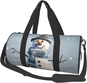 Snowman Duffle Bag for Women Men Personal Item Travel Bag Canvas Weekender Overnight Bag Lightweight Sports Tote Gym Bag Carry On Luggage Bag