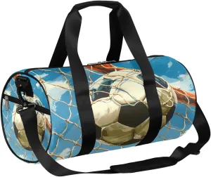 Soccer Sports Travel Duffle Bag Gym Bag for Women Men Lightweight Carry on Duffel Bag for Sports Gyms Weekend Getaway