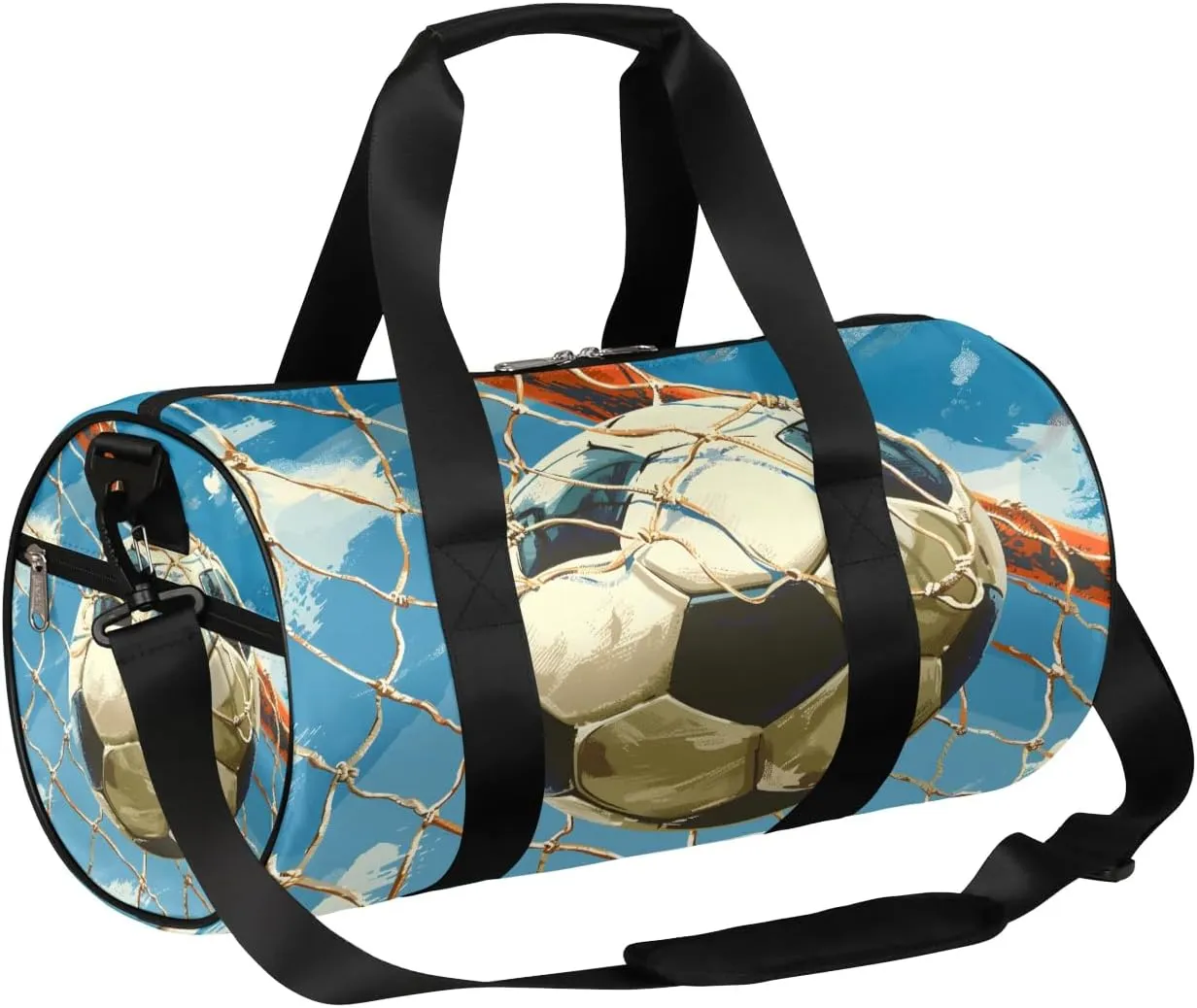 Soccer Sports Travel Duffle Bag Gym Bag for Women Men Lightweight Carry on Duffel Bag for Sports Gyms Weekend Getaway