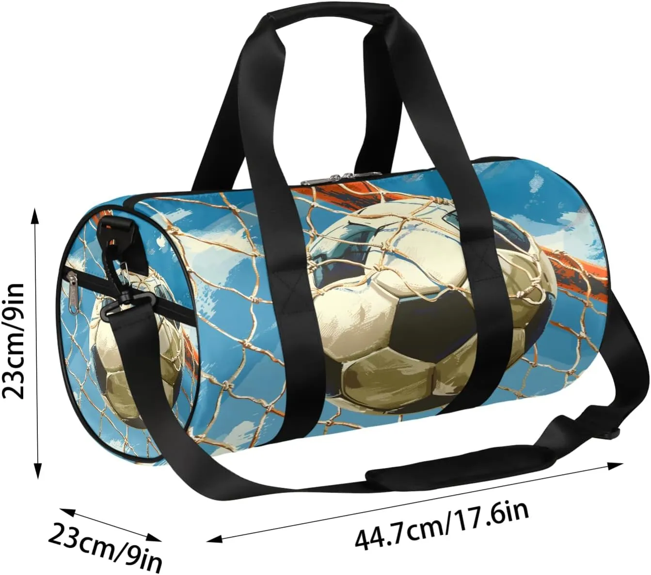 Soccer Sports Travel Duffle Bag Gym Bag for Women Men Lightweight Carry on Duffel Bag for Sports Gyms Weekend Getaway
