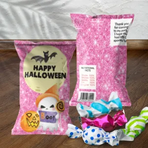 Sparkling Pink Printable Halloween Chip Bag