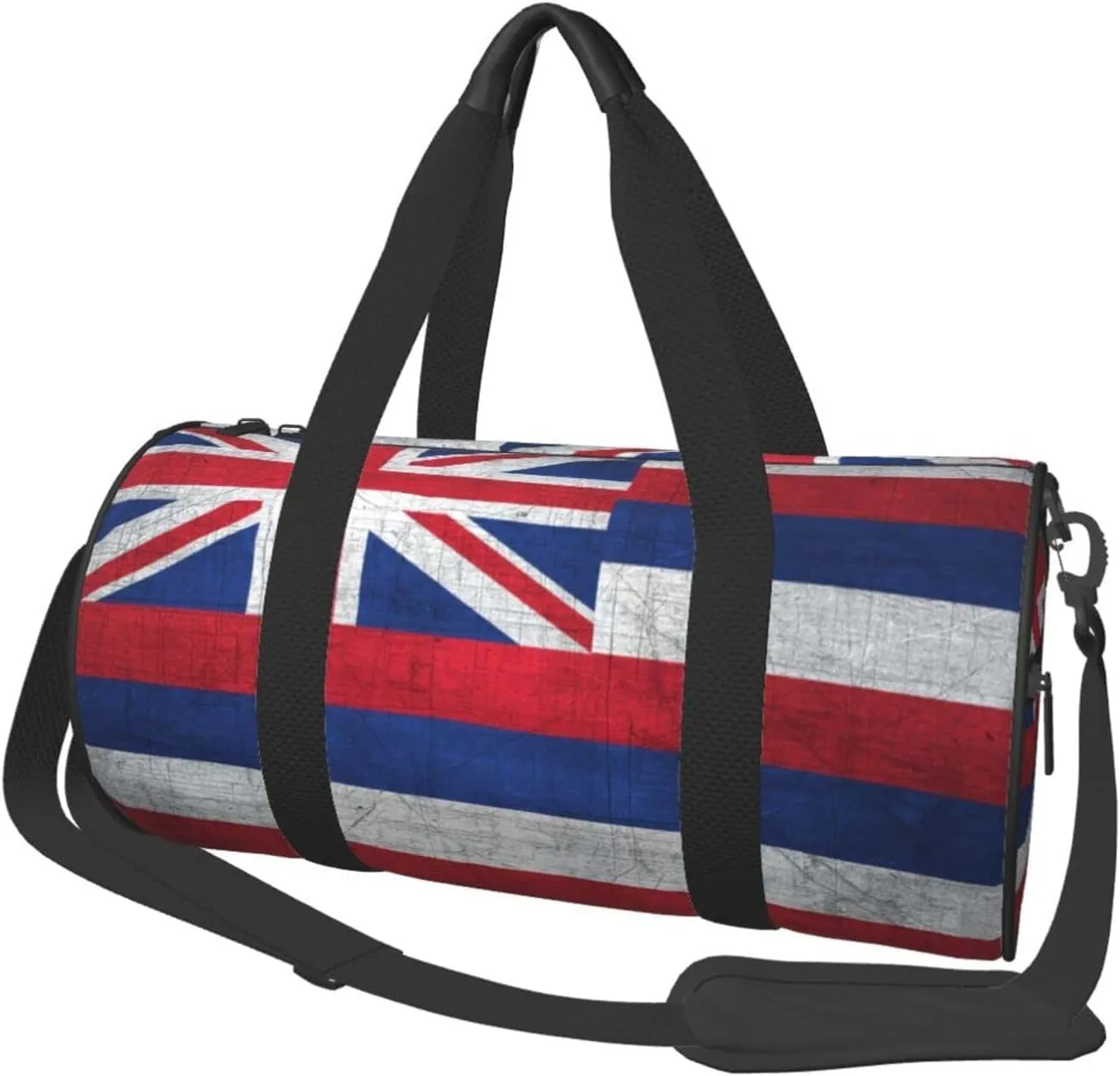 Sports Travel Gym Bag Vintage Hawaiian Flag Fitness Duffle Bag with Inner Pocket and Adjustable Shoulder Strap for Women & Men