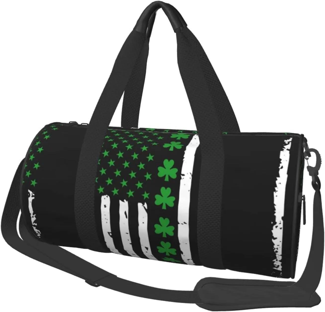 St. Patrick's Day Irish American Flag Duffel Tote for Men and Women Backpacking Travel and Storage Shoulder Bag