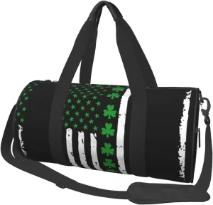 St. Patrick's Day Irish American Flag Duffel Tote for Men and Women Backpacking Travel and Storage Shoulder Bag