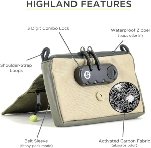 STASHLOGIX Smell Proof, Locking Bag: The Highland (Olive)
