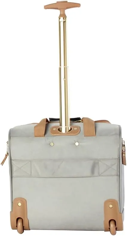 Steve Madden Designer 15 Inch Carry on Suitcase- Small Weekender Overnight Business Travel Luggage- Lightweight 2- Rolling Spinner Wheels Under Seat Bag for Women (Harlo Gray)