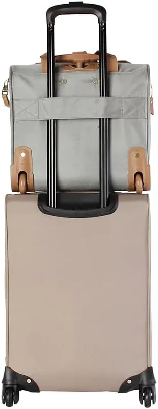 Steve Madden Designer 15 Inch Carry on Suitcase- Small Weekender Overnight Business Travel Luggage- Lightweight 2- Rolling Spinner Wheels Under Seat Bag for Women (Harlo Gray)