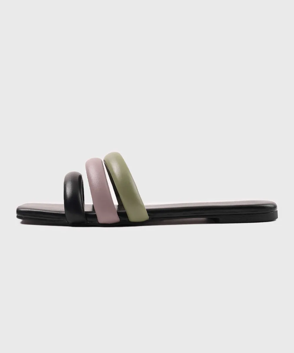 Strappy Square Toe Flats