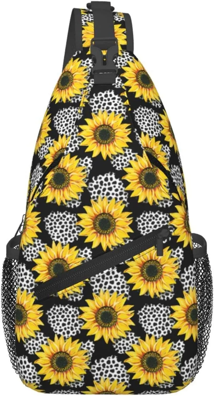 Sunflower Chest Bags Crossbody Sling Bag Shoulder Bag Travel Hiking Daypack For Men Women