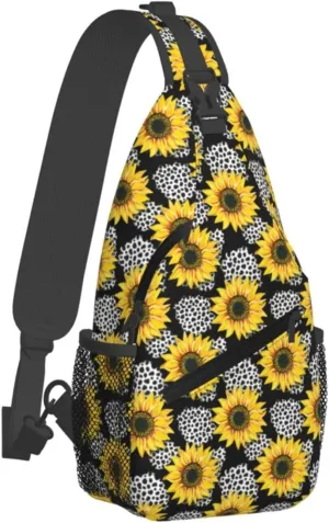 Sunflower Chest Bags Crossbody Sling Bag Shoulder Bag Travel Hiking Daypack For Men Women