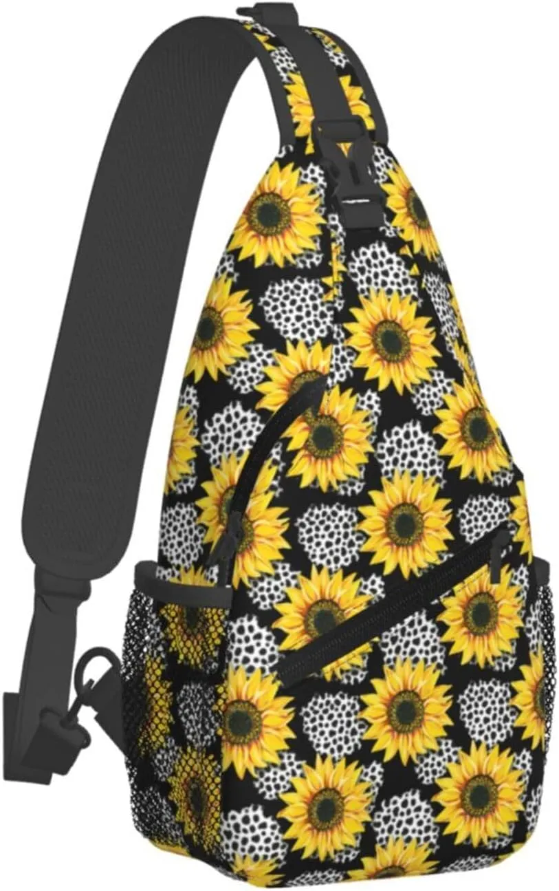 Sunflower Chest Bags Crossbody Sling Bag Shoulder Bag Travel Hiking Daypack For Men Women