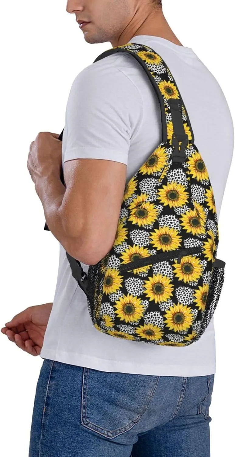 Sunflower Chest Bags Crossbody Sling Bag Shoulder Bag Travel Hiking Daypack For Men Women