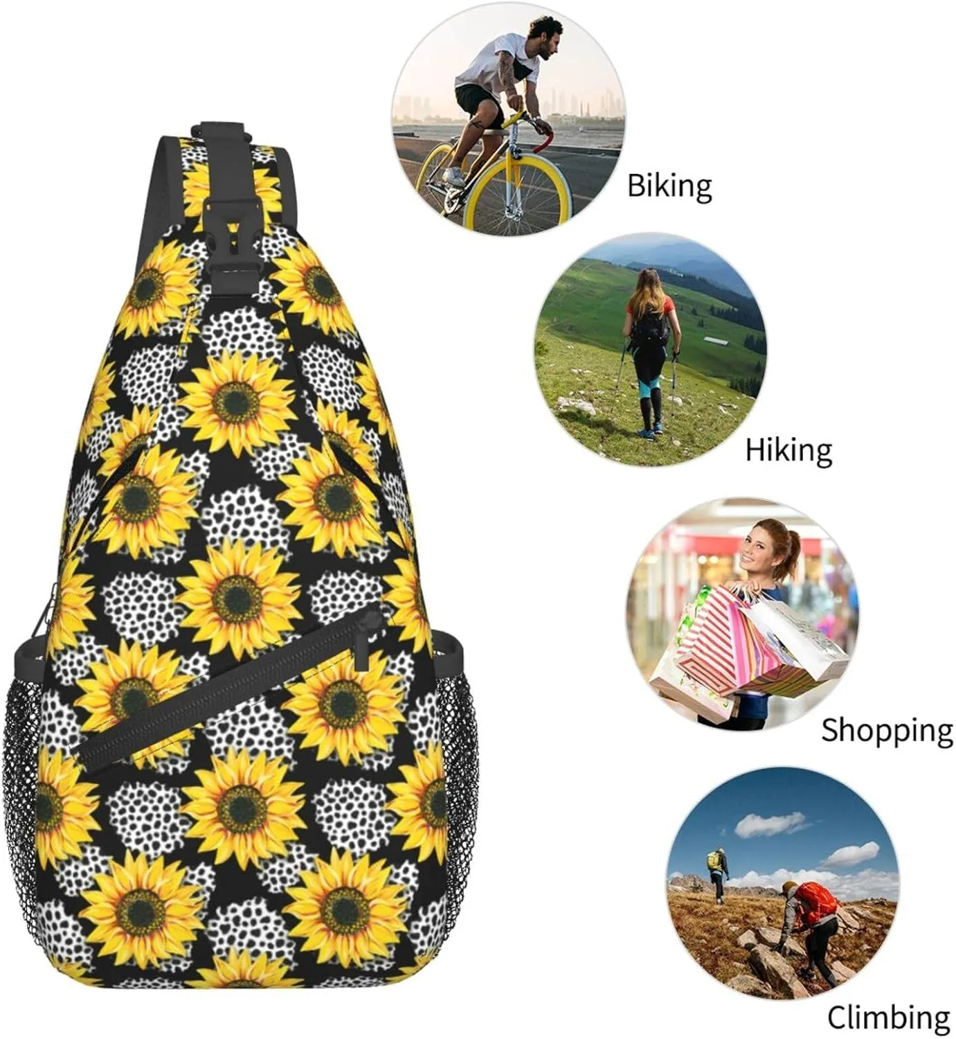 Sunflower Chest Bags Crossbody Sling Bag Shoulder Bag Travel Hiking Daypack For Men Women