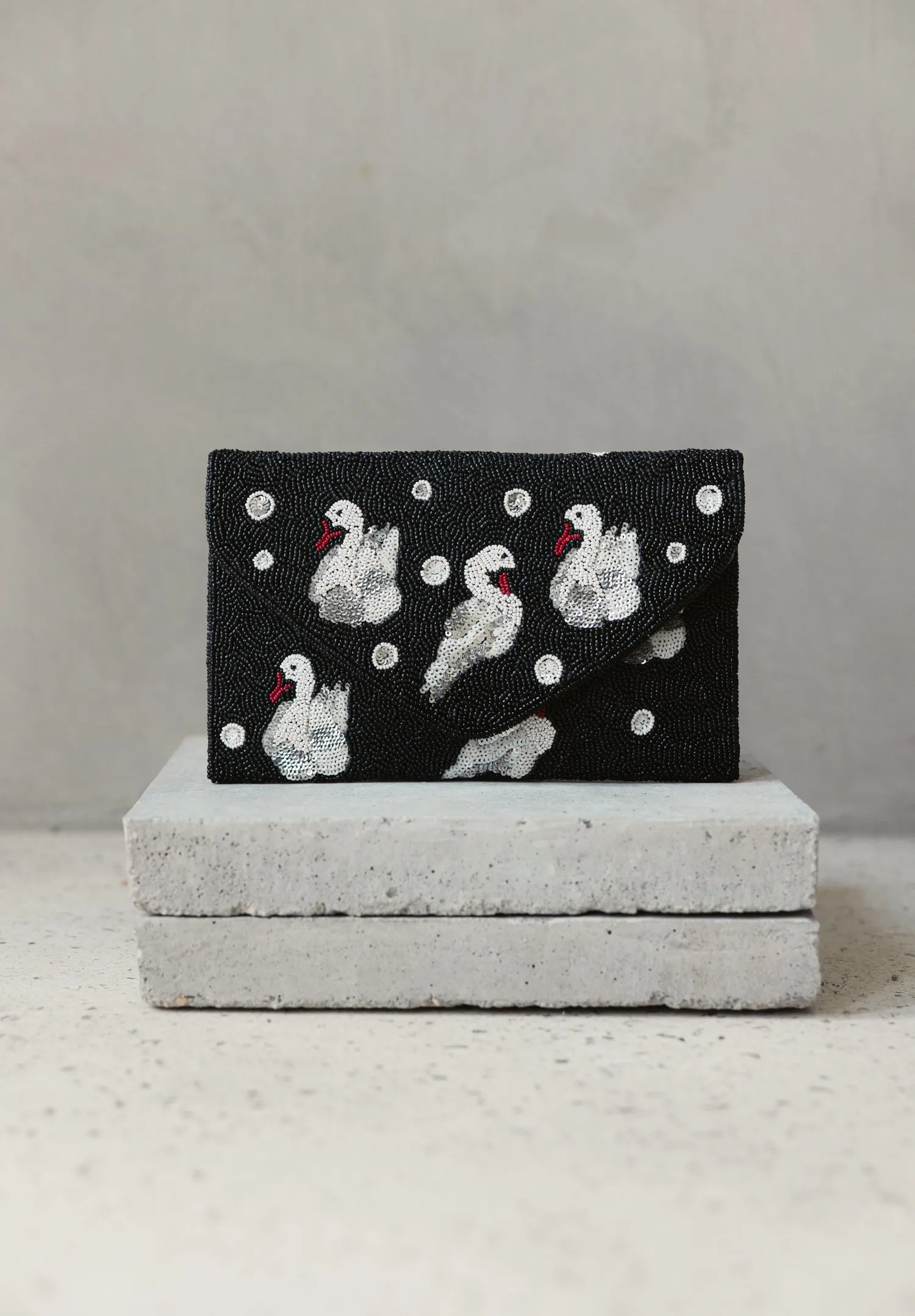 Swans Beaded Handbag (Preorder)