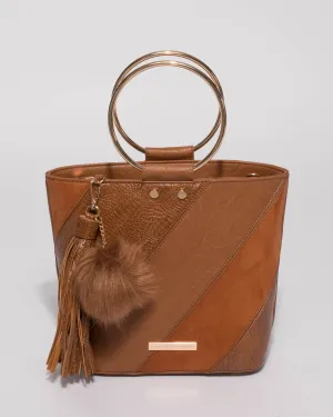Tan Emma Ring Bucket Mini Bag