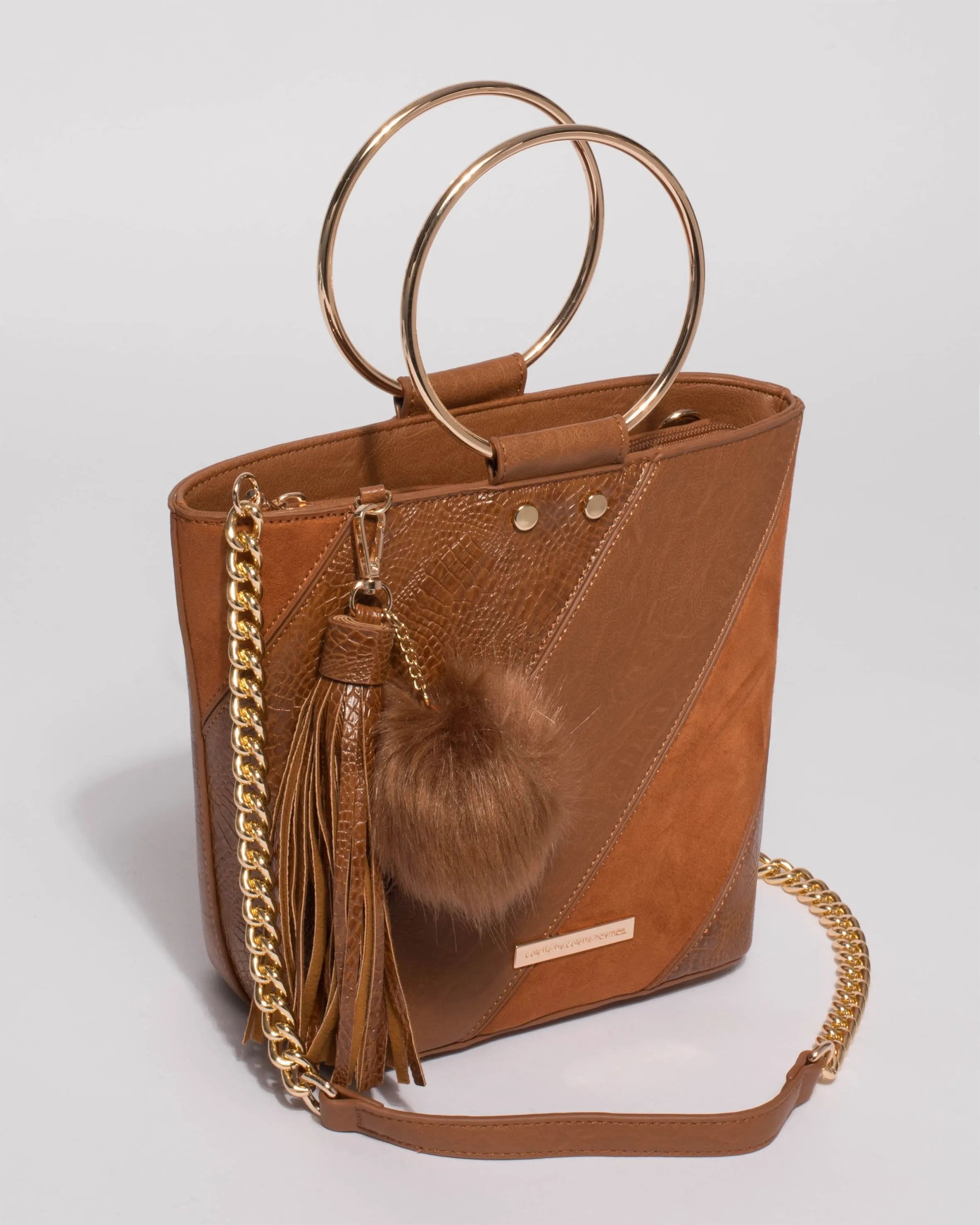 Tan Emma Ring Bucket Mini Bag
