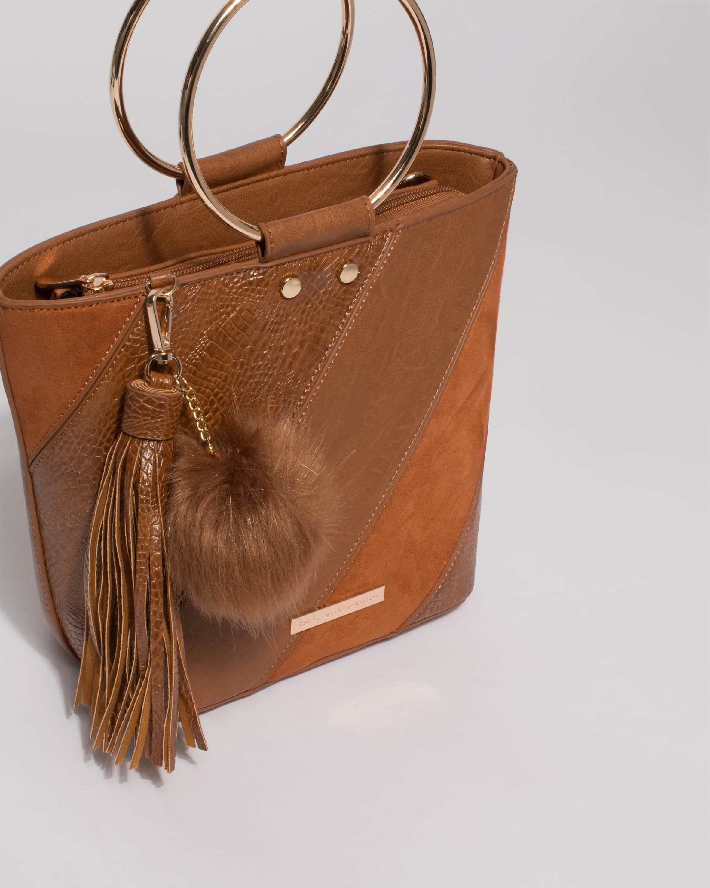 Tan Emma Ring Bucket Mini Bag