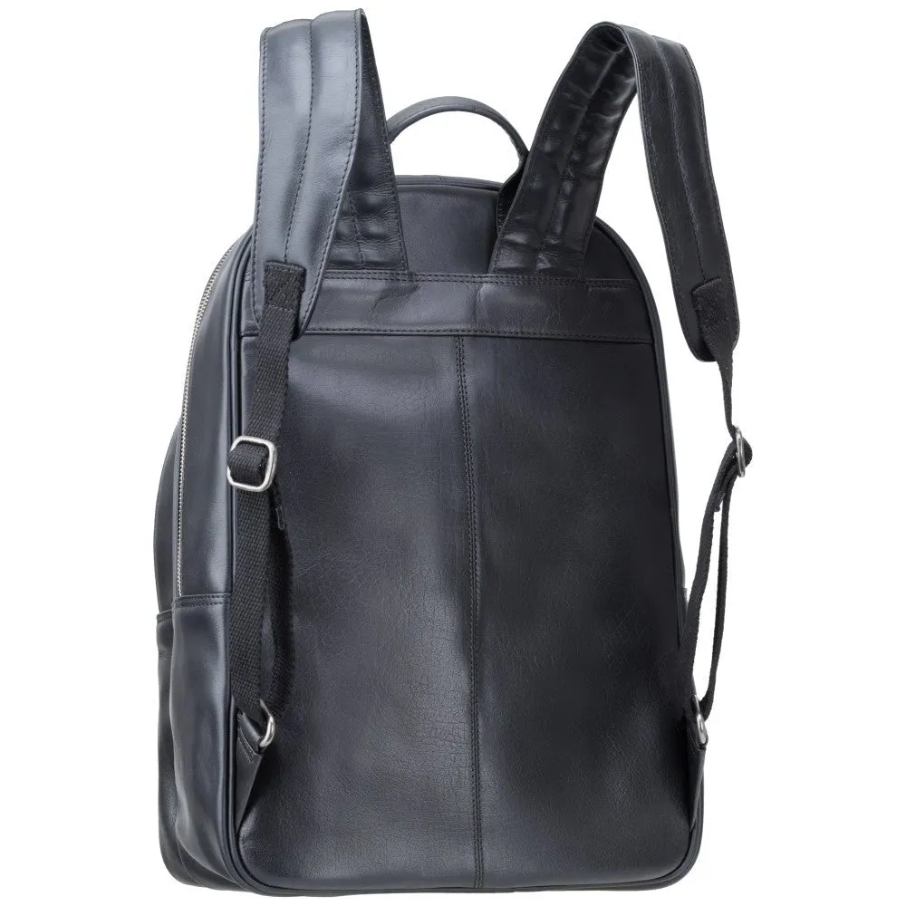 Tank - 13" Leather Laptop Backpack Black