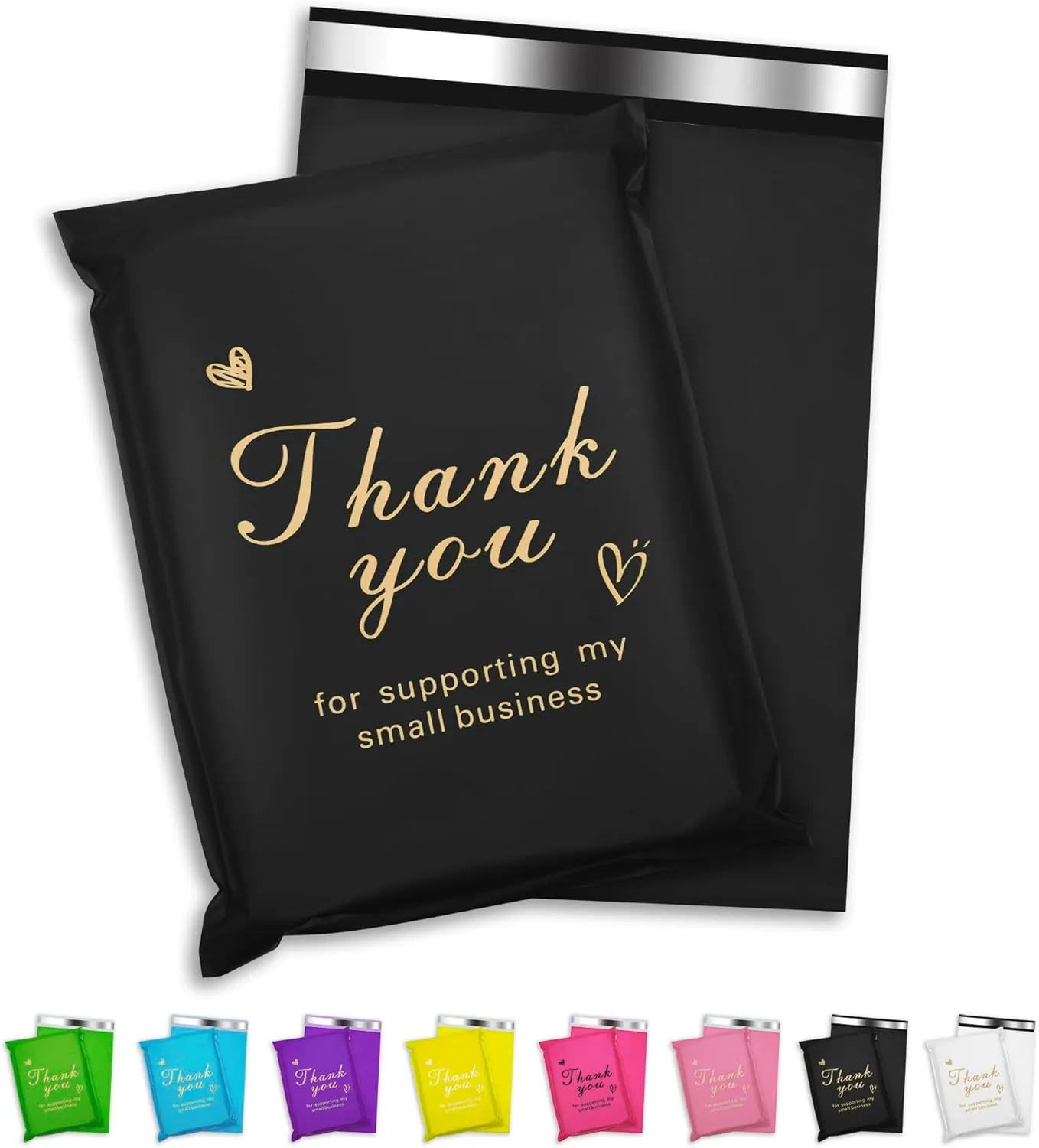 Thank You Poly Mailer - 10x13 Inch, 100 Pcs Waterproof & Tear-Resistant Shipping Bags for Clothing, Strong Self-Seal Mailing Bags, Cute Packaging for Small Business