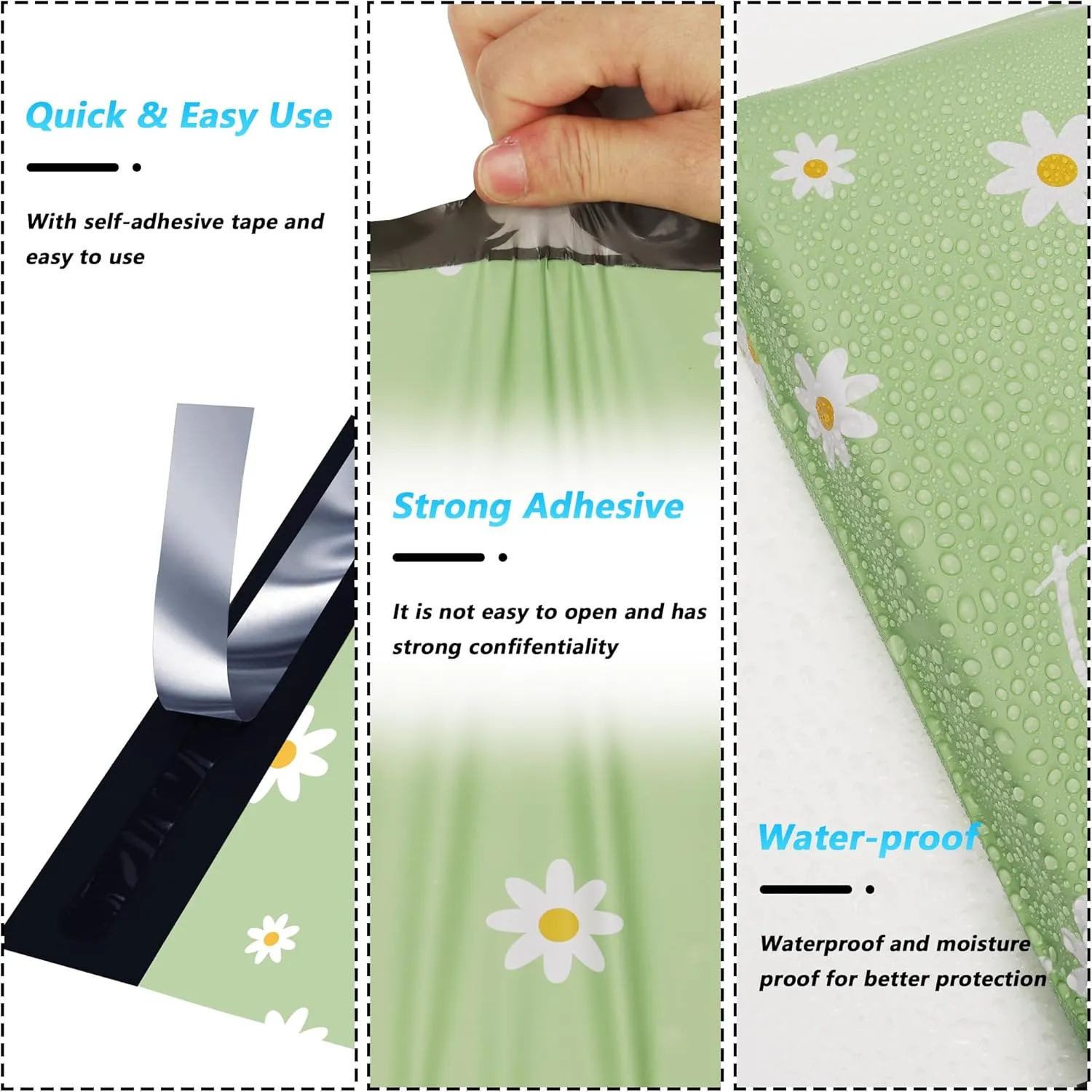 Thank You Poly Mailer 10x13 Inch 100 Pcs, Waterproof and Tear-Resistant Shipping Bags for Clothing, Cute Mailing Bags with Self-Seal, Chrysanthemum Printed Packaging Bags for Small Business