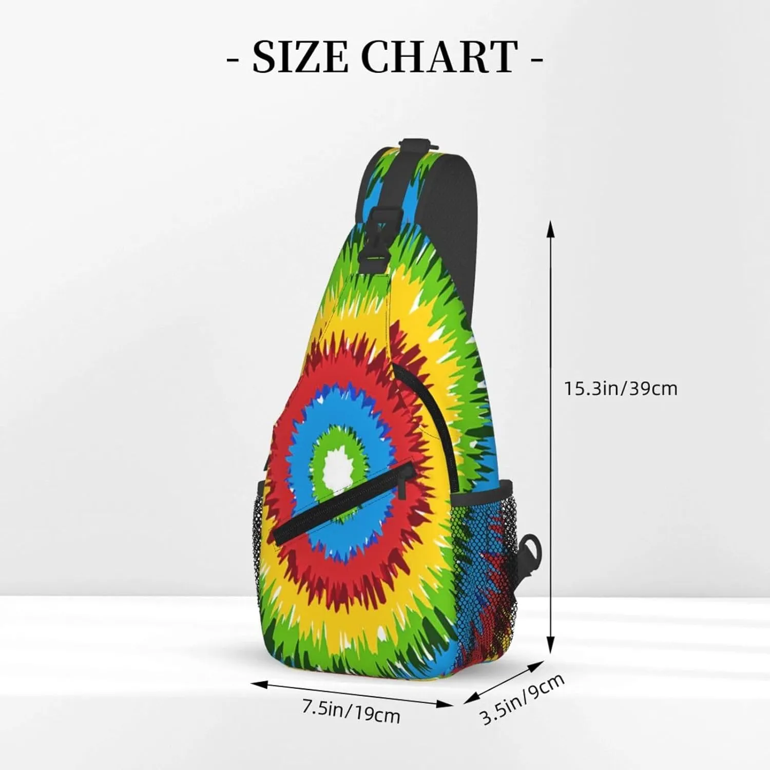 Tie Dye Swirl Rainbow Chest Bags Crossbody Sling Bag Shoulder Bag Travel Hiking Daypack For Men Women