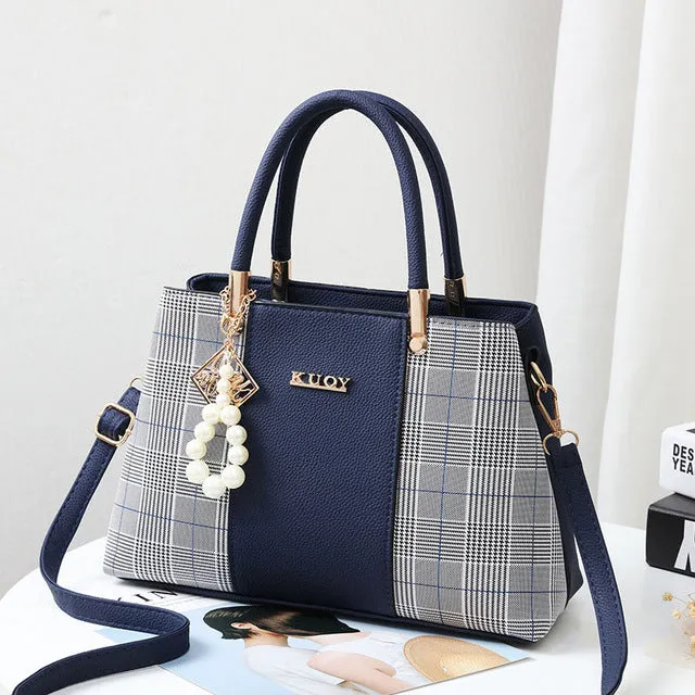 Top-Handle Bag Tote hanging Women Holiday markdown Hand pendant Bags Popular Patchwork Shoulder with Elegant SMOOZA Crossbody Female 2019 Worth the price Plaid