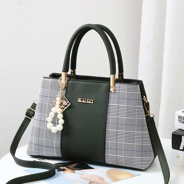 Top-Handle Bag Tote hanging Women Holiday markdown Hand pendant Bags Popular Patchwork Shoulder with Elegant SMOOZA Crossbody Female 2019 Worth the price Plaid