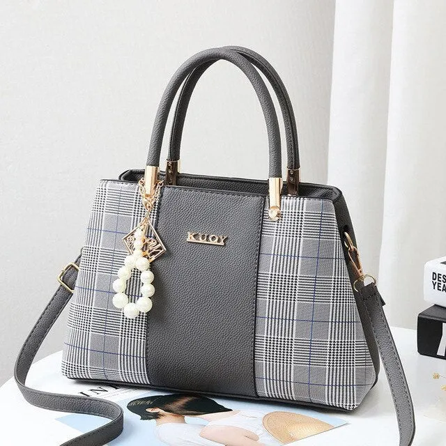 Top-Handle Bag Tote hanging Women Holiday markdown Hand pendant Bags Popular Patchwork Shoulder with Elegant SMOOZA Crossbody Female 2019 Worth the price Plaid
