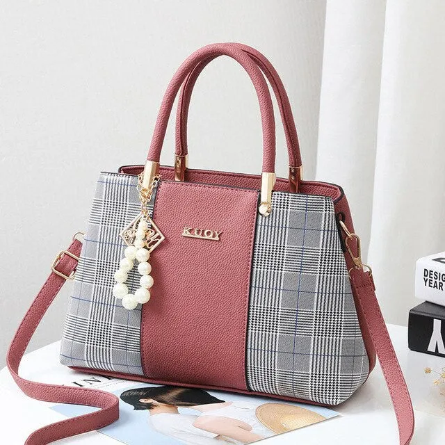 Top-Handle Bag Tote hanging Women Holiday markdown Hand pendant Bags Popular Patchwork Shoulder with Elegant SMOOZA Crossbody Female 2019 Worth the price Plaid
