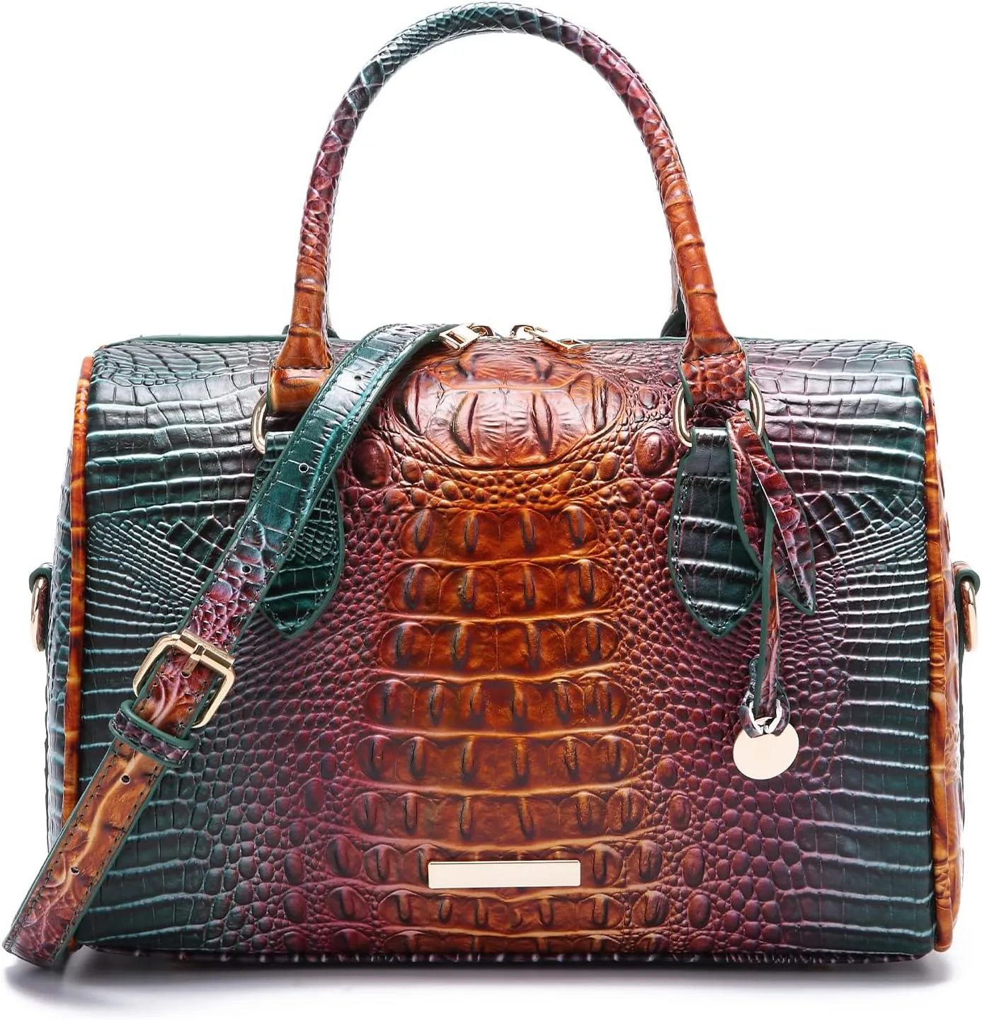 Top-Handle Crocodile Purses For Women Crossbody Leather Bags Trendy Large Capacity Tote with Shoulder Strap