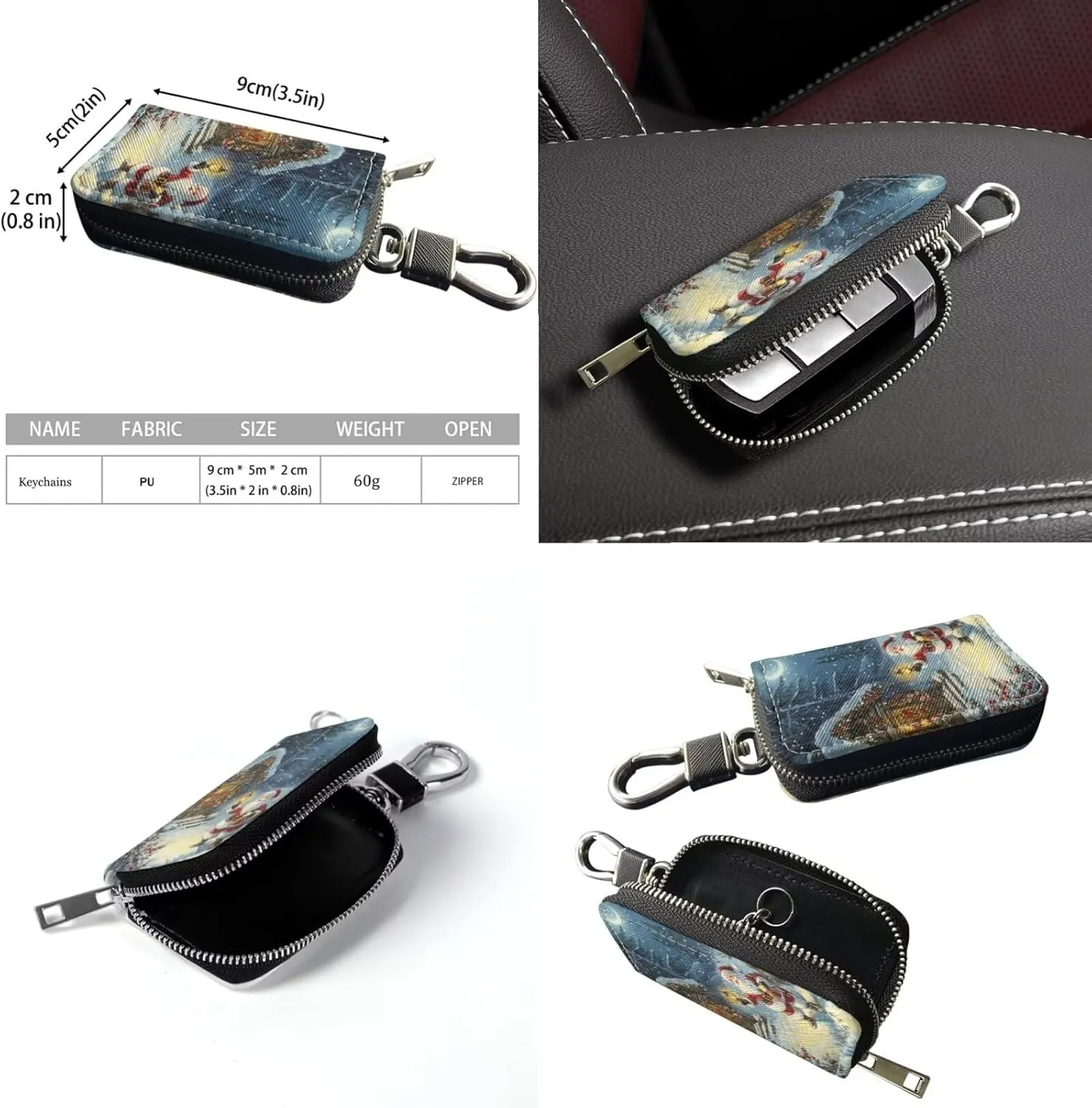 Tote Bags Set 3 Piece Shoulder Bag Saddle Bag Purses for Women Car Key Fob Cover Key Holder