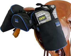 TrailMax Medium-Sized Saddle Horn Bag & Pommel Pocket Combo, Trail Riding Saddle-Bags with 1 Set of TrailMax Horn Bags & 1 Pommel Pocket