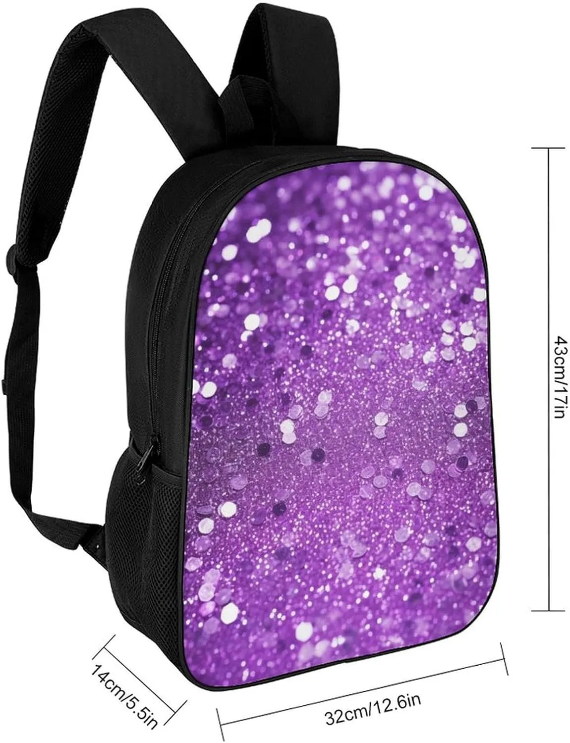 Travel Backpack for Men Women Daypack Sparkling Purple Glitter Laptop Backpack Computer Bag Business Work Bag for Work