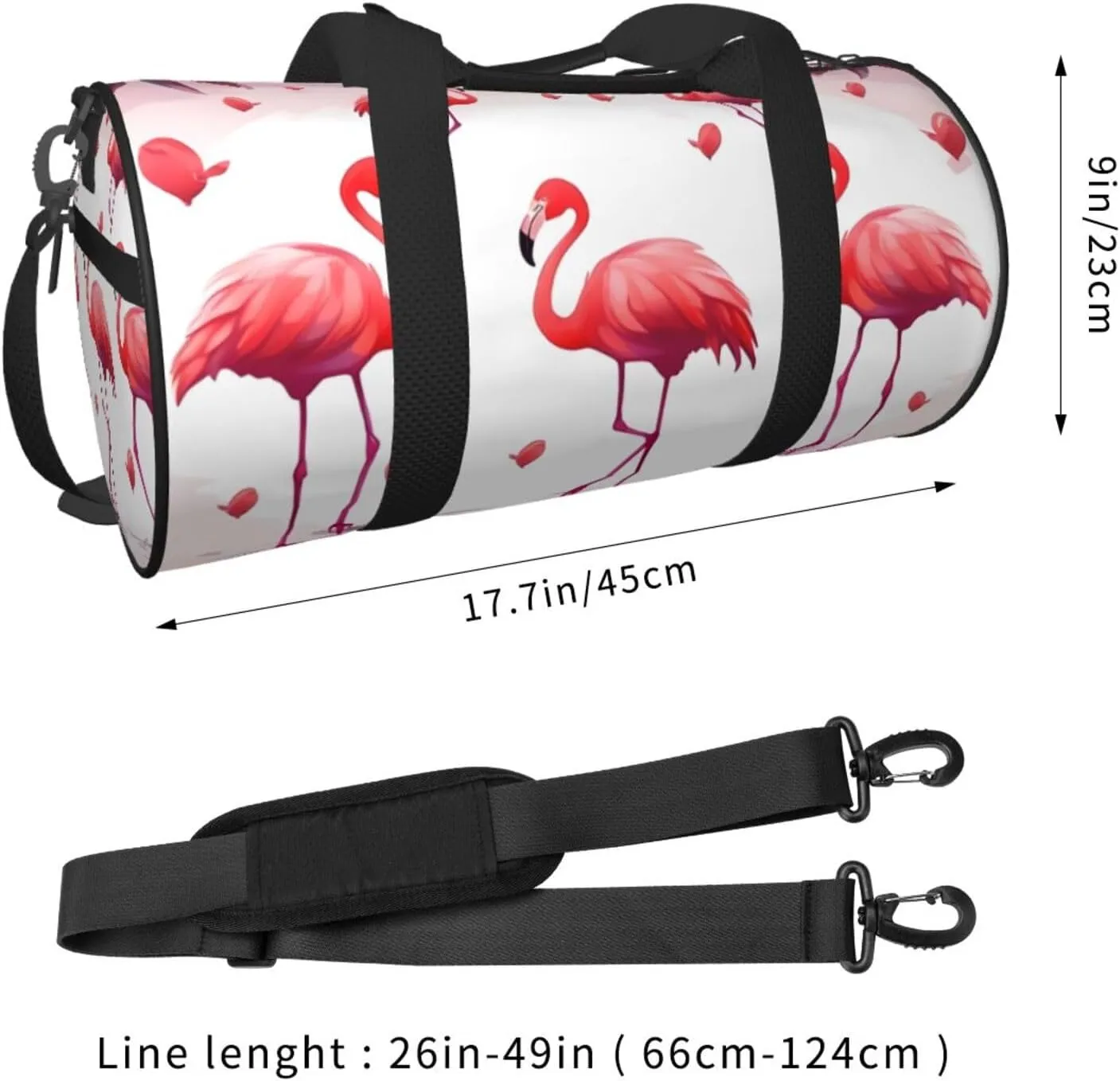 Travel Bag For Women,Lovely Flamingos Print Personal Item Duffle Bags,Weekend Travel Duffel Tote Bag,Travel Sport Gym Bag For Men,Airplane Travel Essentials For Flying